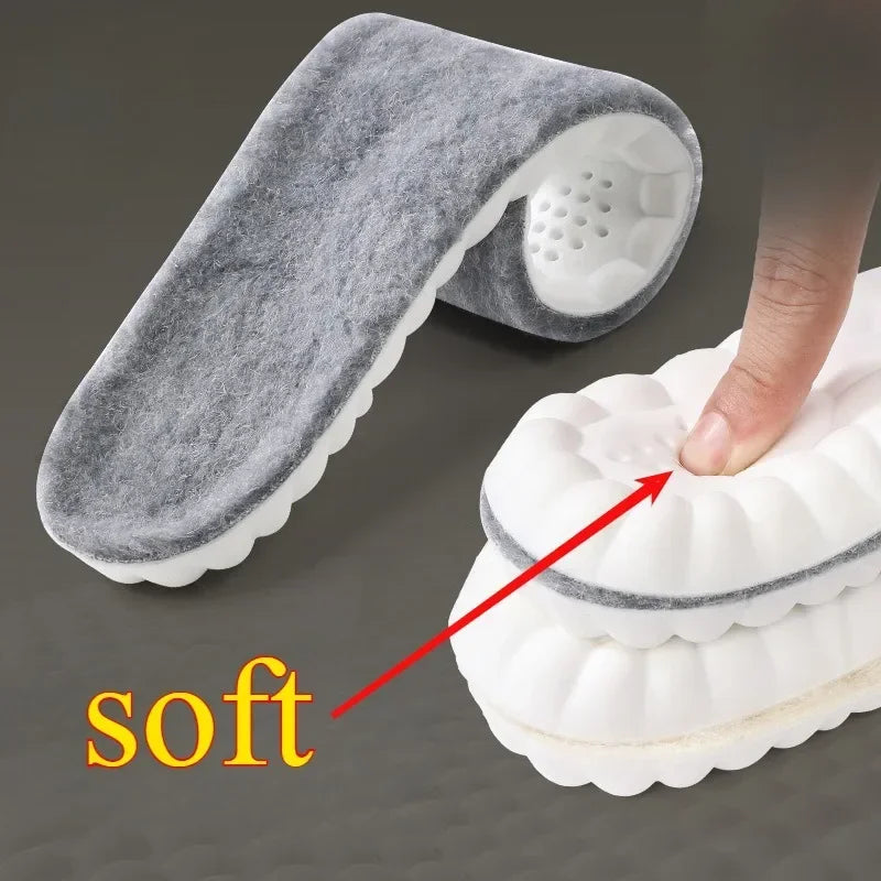 2PCS Soft Cashmere Snow Boots Padding Winter Warm Plush Insoles Women Men Thicken Thermal Shoe Pads Self Heated Sports Inserts
