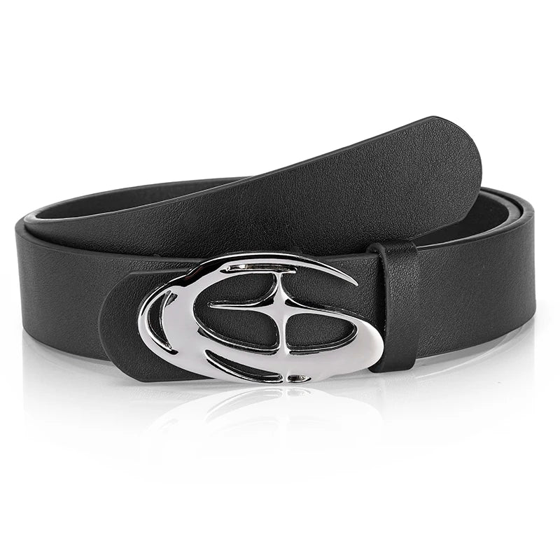 Men's Unique Design Smooth Buckle Belt Fashionable Trendy Casual Pants Accessories Simple Men's Birthday Gifts