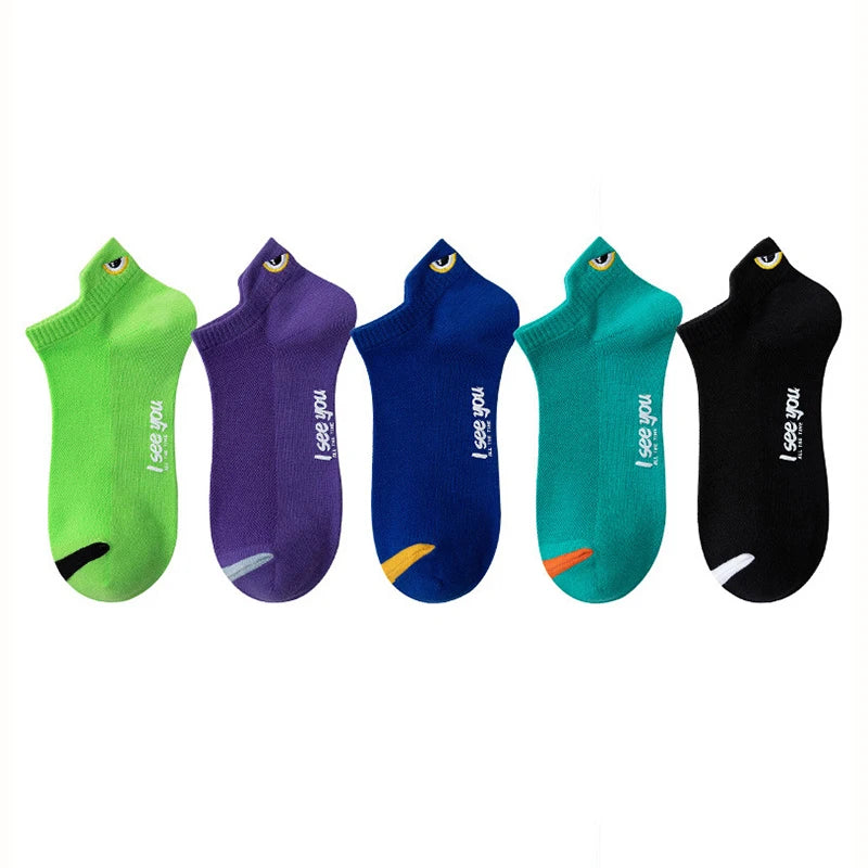 5/10 Pairs Man Short Socks Ankle Boat Socks Breathable Casual Athletic Socks Women Summer Thin Low-Cut Male Socks