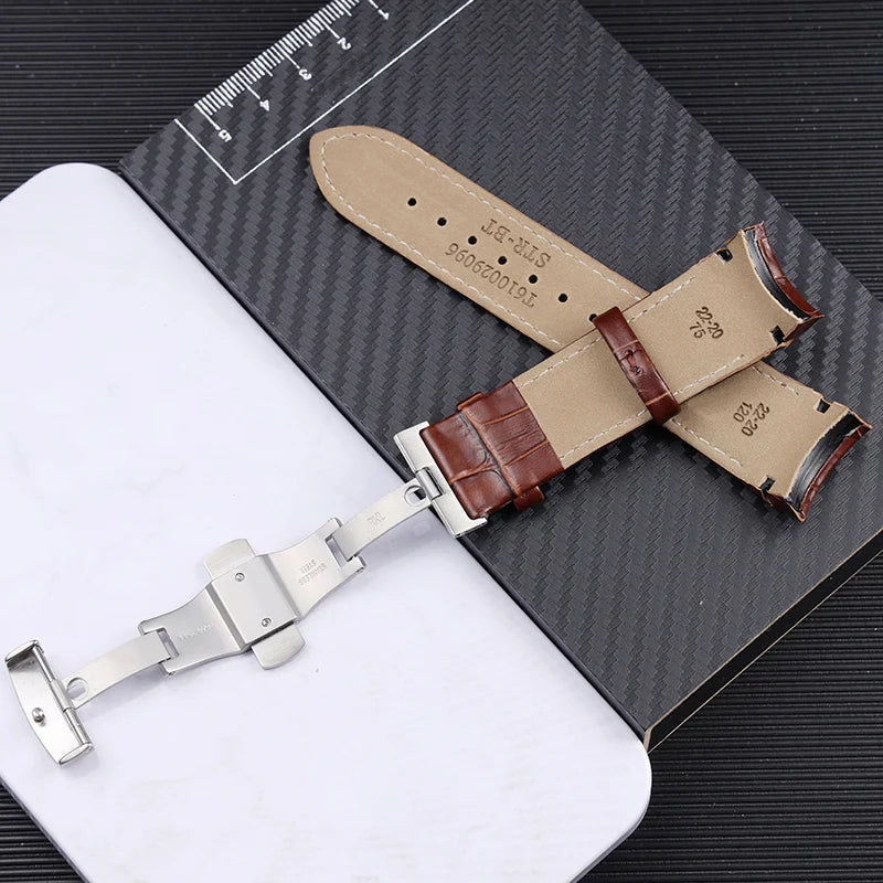 Genuine Leat/her Watch Strap for Tissot T035 Watchband Men's 1853 T035627 T035617 T035407 Series Arc Mouth Belt 22mm 23mm 24mm