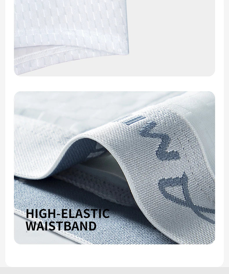 MiiOW 3Pcs Ice Silk Men Panties Mesh Breathable Mens Underpants 10A Antibacterial Crotch Men's Underwear Boxers Man Boxer Briefs