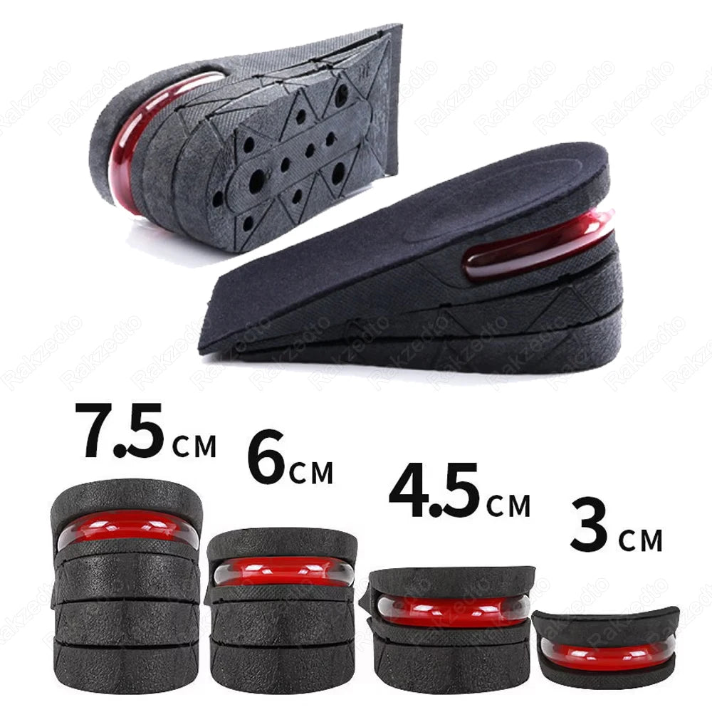 Height Increase Insoles for Men Women Heel Shoe Lift Insert Air Cushion Heightening Insoles Adjustable Shock Absorbing Foot Pad