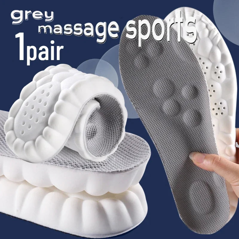 Large Size Sports Insoles EU47-48-49-50 for Adults Men Women PU High Elastic Shoe Pads Cushion Sweat Absorption