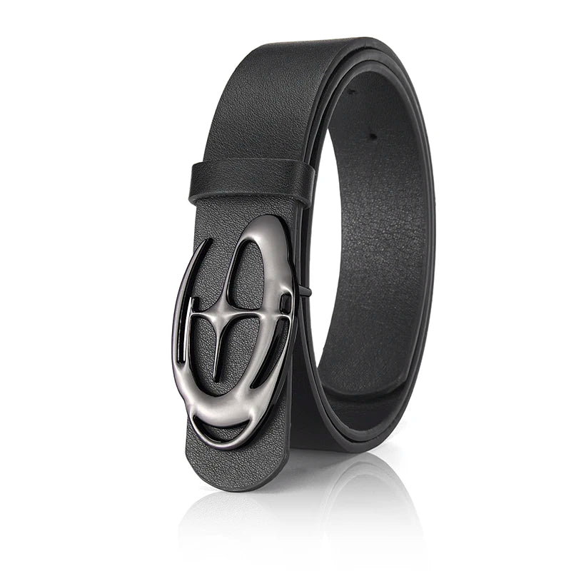 Men's Unique Design Smooth Buckle Belt Fashionable Trendy Casual Pants Accessories Simple Men's Birthday Gifts