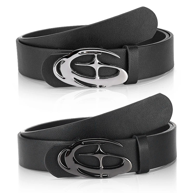 Men's Unique Design Smooth Buckle Belt Fashionable Trendy Casual Pants Accessories Simple Men's Birthday Gifts