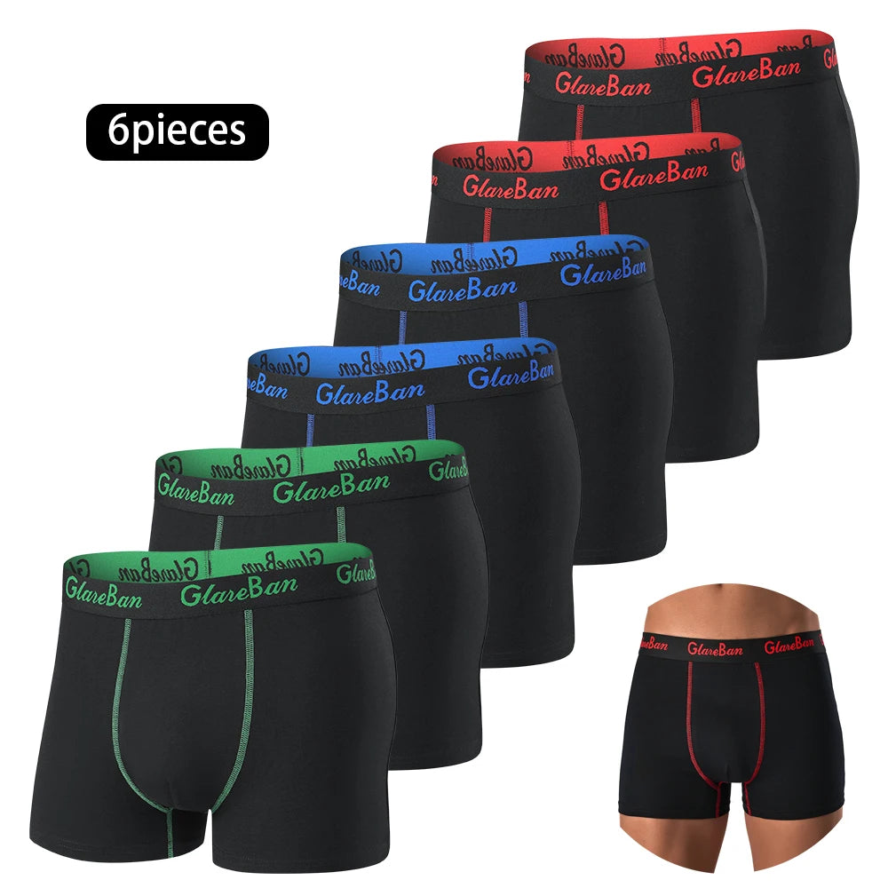 6pcs Pack Cotton Boxer Briefs Men shorts Panties Underwear For Man Brand And Underpants Homme Luxury BoxerShorts Box Slip Box