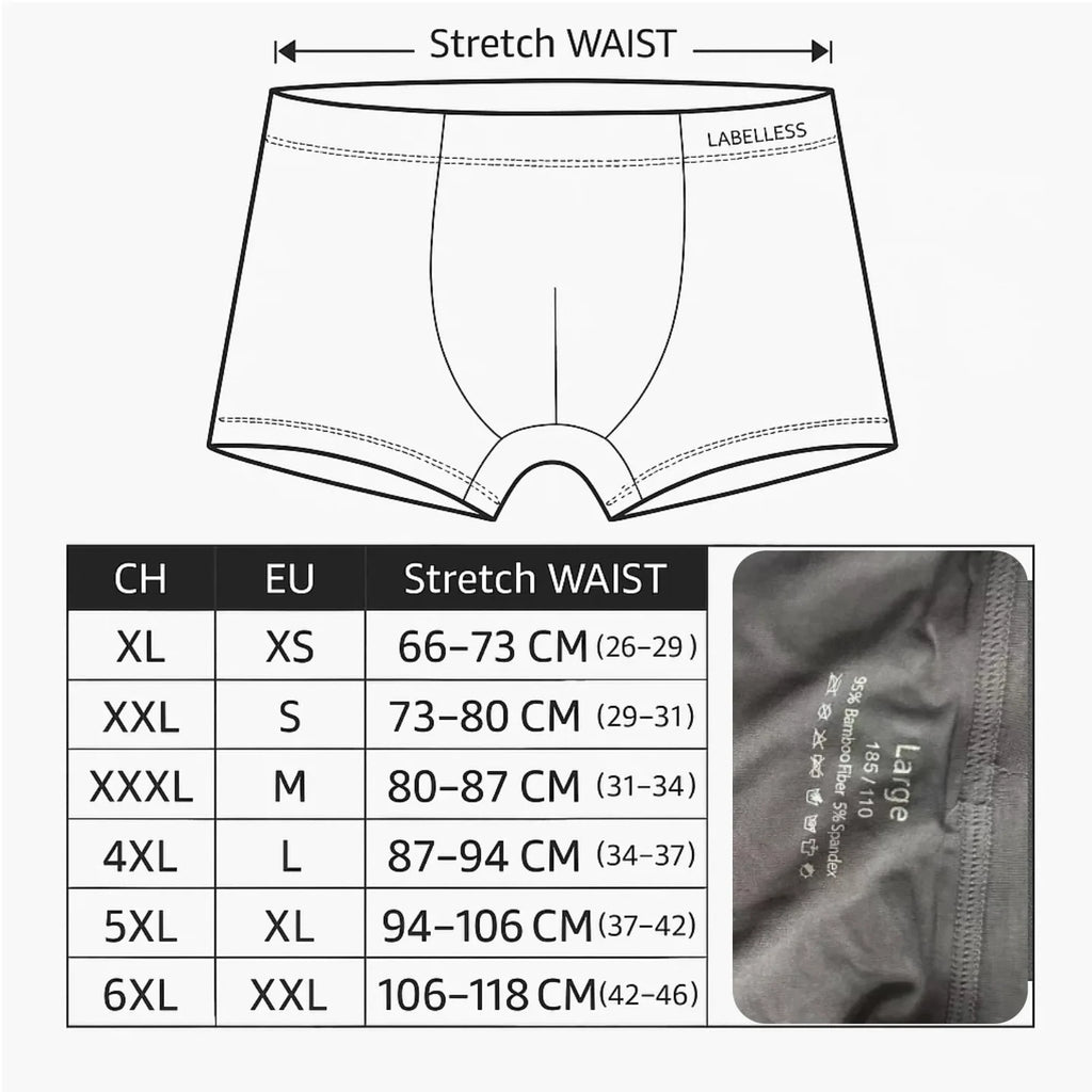 5 Packs Bamboo Boxers Man XL XXL XXXL XXXXL 5XL 6XL Plus Size Underwear Men Flat Feet Gym Shorts Panties Black Underpants Gifts