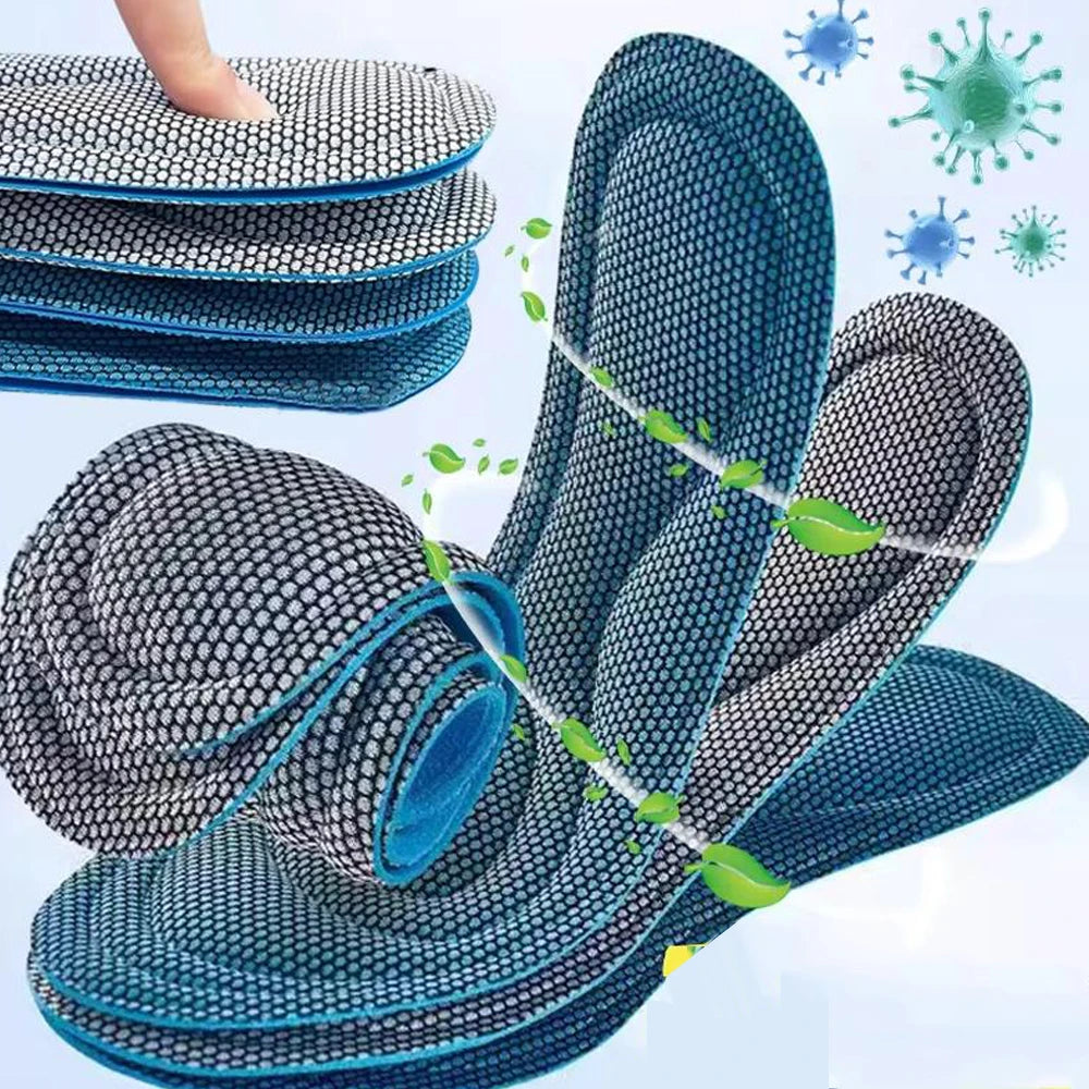 20pcs Memory Foam Orthopedic Insoles Shoes Men Women Nano Antibacterial Deodorization Insole Sweat Absorption Running Cushion