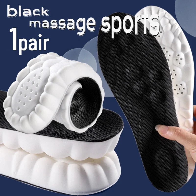 Large Size Sports Insoles EU47-48-49-50 for Adults Men Women PU High Elastic Shoe Pads Cushion Sweat Absorption