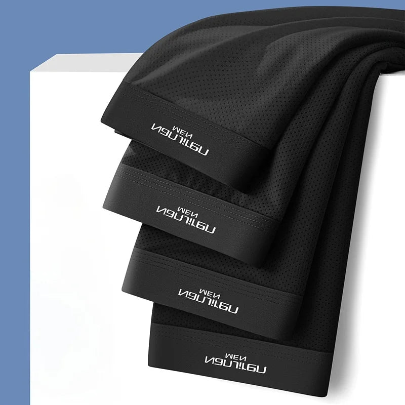 Men Boxers Men's Underwear 3A Antibacterial Underpants Ice Silk Men Boxer Shorts Breathable Elastic Male Panties Plus Size L-6XL