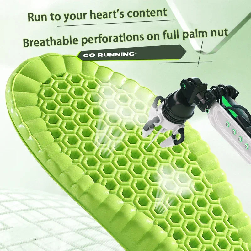 4PCS Soft Elasticity Sole Breathable Comfortable Insoles Men and Women's Sports Shock Absorbing Insole Outdoor Running Insoles