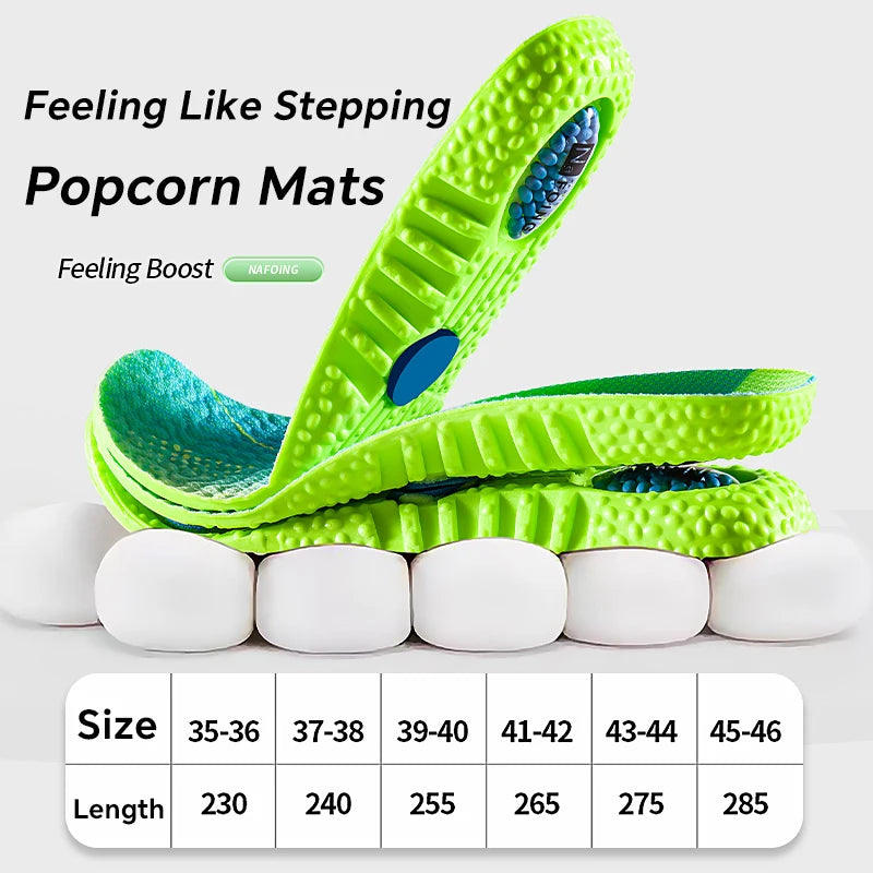 Sport Shock Absorption Insoles Green EVA Air Cushion Breathable Arch Support Orthopedic Shoes Pad Men Women Feet Care Insoles