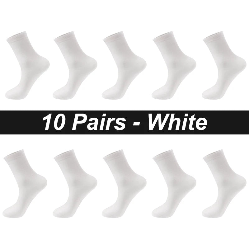 10Pairs/Lot Men Combed Cotton Socks Black Casual Business Breathable High Quality Man Sock New For Male Plus Size EU38-48