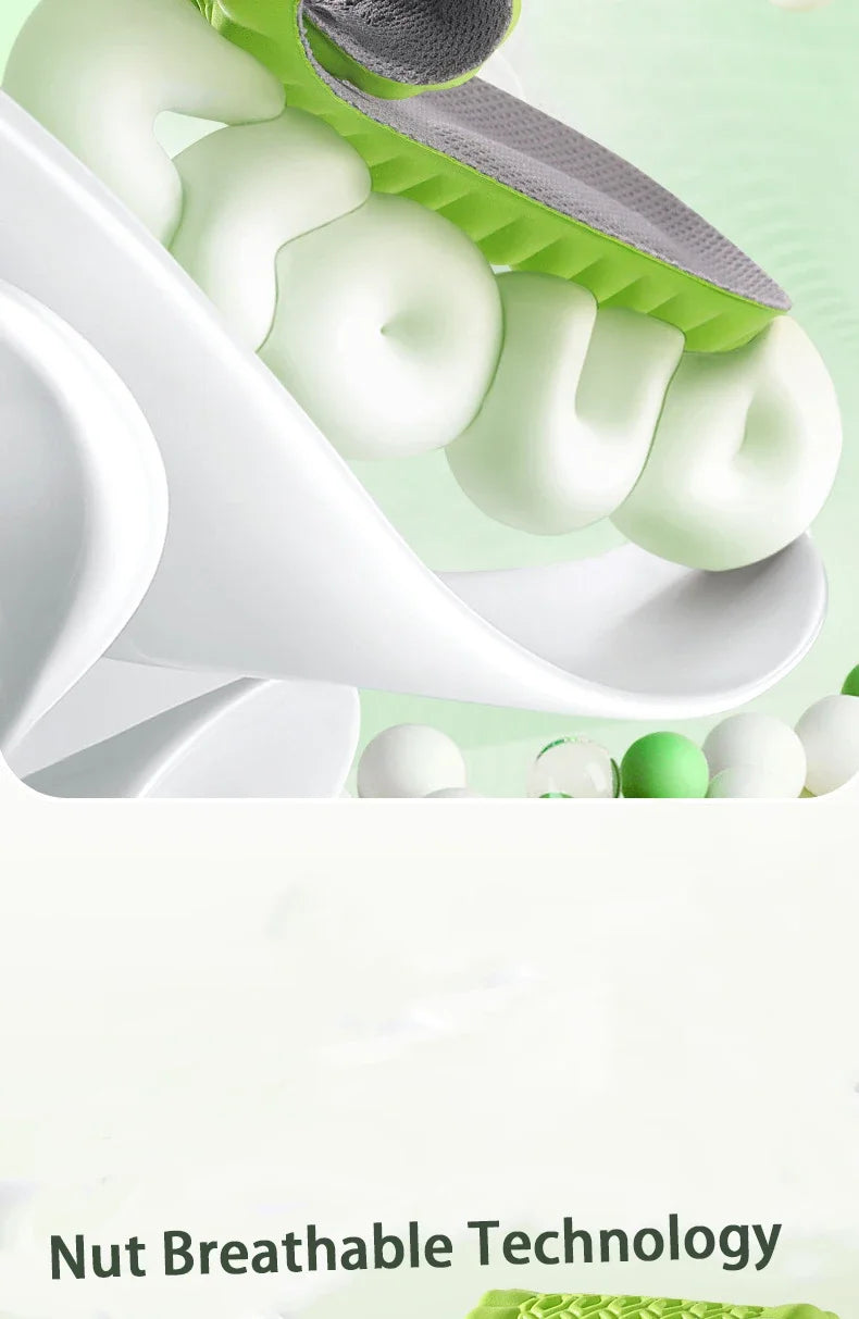 4PCS Soft Elasticity Sole Breathable Comfortable Insoles Men and Women's Sports Shock Absorbing Insole Outdoor Running Insoles