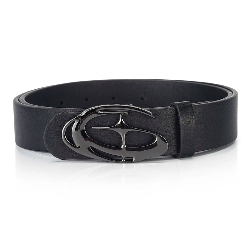 Men's Unique Design Smooth Buckle Belt Fashionable Trendy Casual Pants Accessories Simple Men's Birthday Gifts