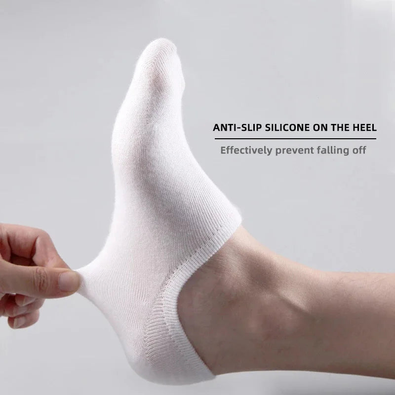 5/10 Pairs Men's Invisible Socks Slippers Cotton Silicone Non-slip Summer No-show Ankle Socks Casual Breathable Thin Boat Sock