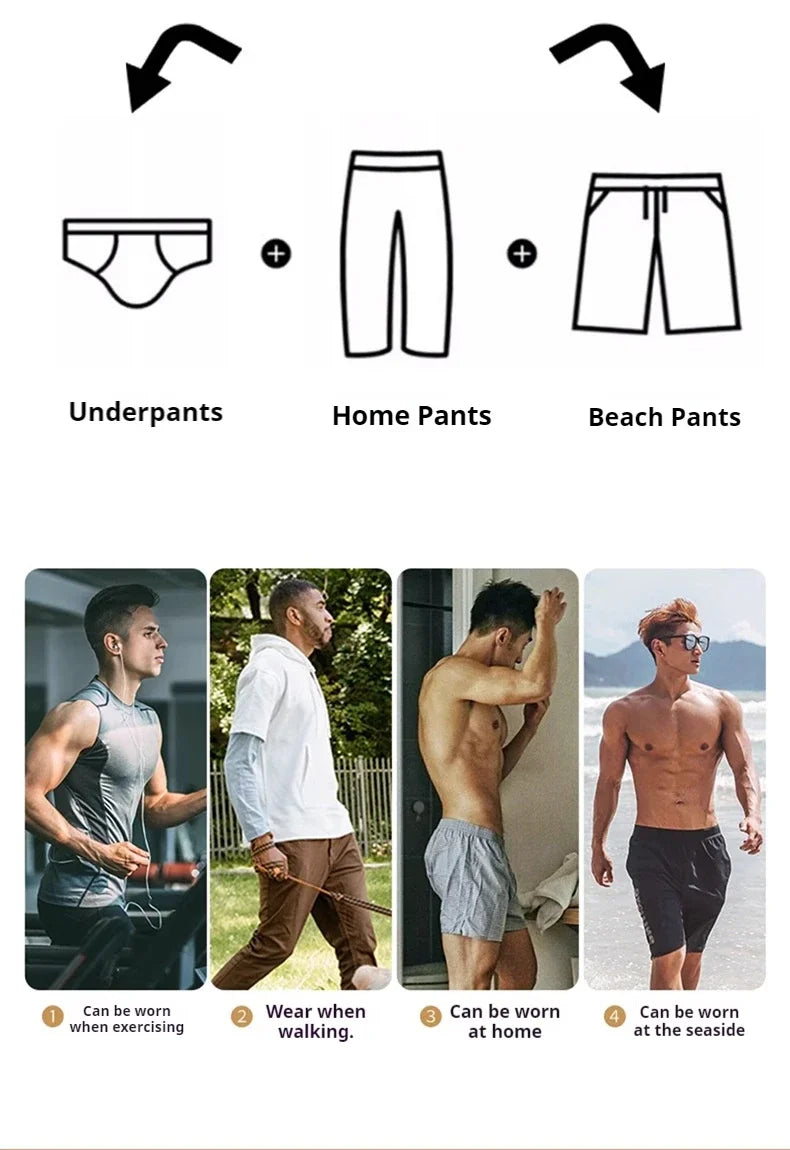 4Pcs Mens Underwear Boxers Shorts Casual Cotton Sleep Underpants Homewear Men Panties Striped Plaid Loose Comfortable Underwear