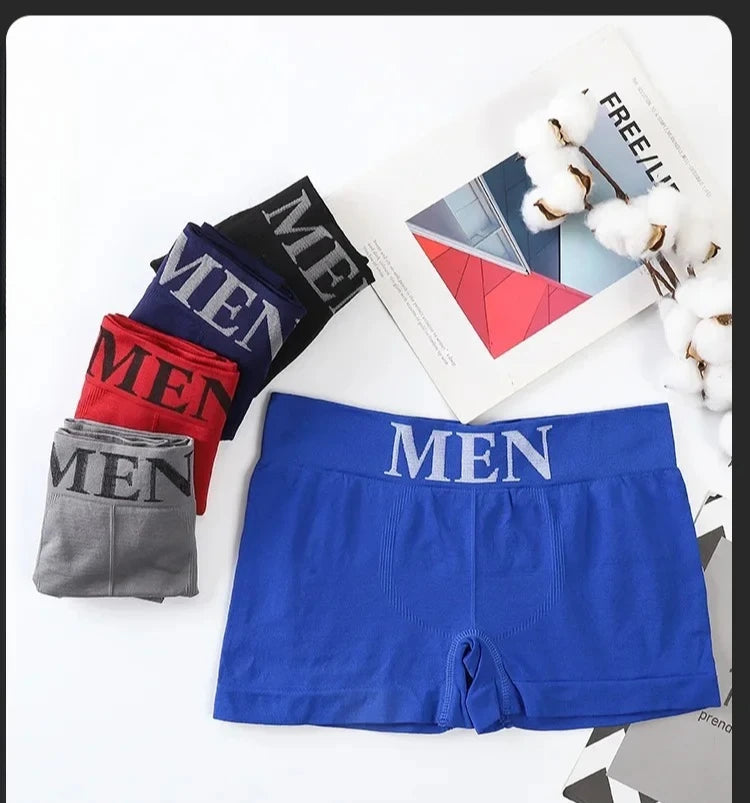 5Pcs/Lot Men's Boxers Underwear Breathable Panties Man Boxer Solid Underpants Comfortable Male Brand Shorts Black Blue Underwear