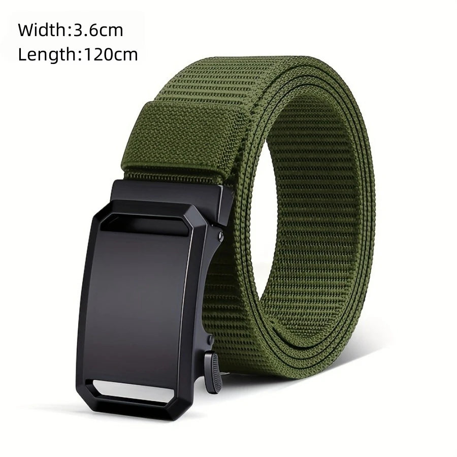 The New Men's 125cm Buckle Belt Nylon Braided Lightweight Breathable Daily Commuter Men's Belt