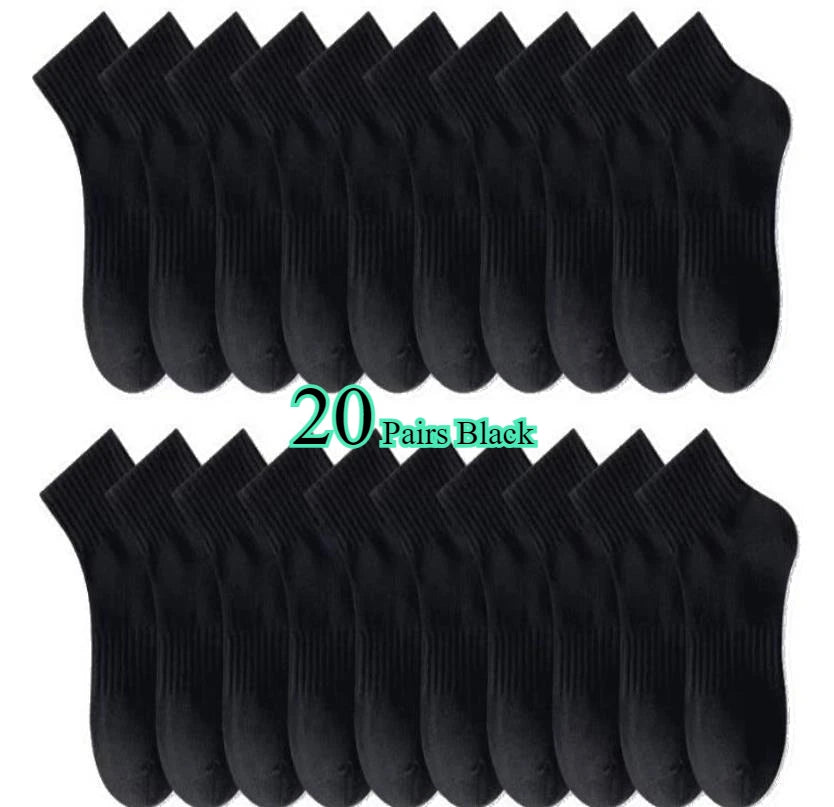 10/20 Pairs Neutral Solid Color Round Neck Socks Spring Summer Sweat Absorbing Breathable Soft Comfortable Couple Sports Socks