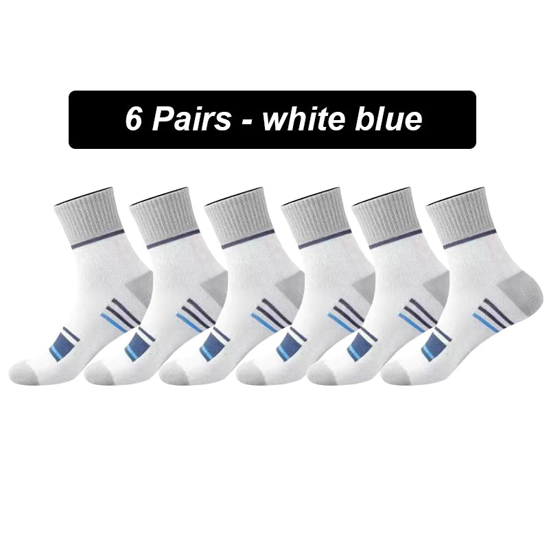 6Pairs Men Socks Breathable Cotton Sports Stockings Men Socks Comfortable Sweat Absorption Deodorant Business Sox High Quality