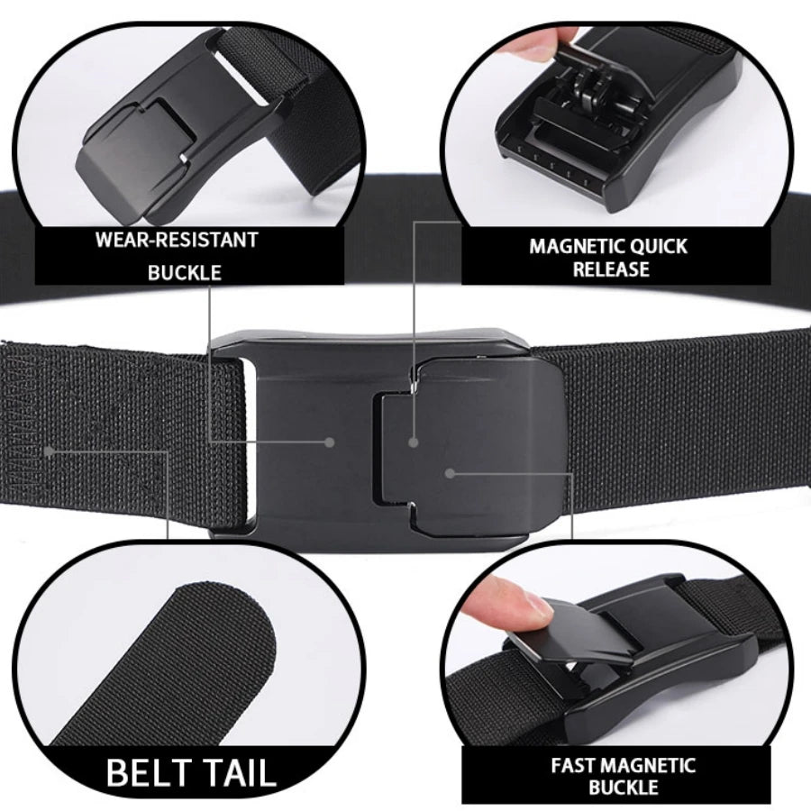 New Stretch Belt For Men and Women Hard Quick Release Buckle Strong Real Nylon Unisex Elastic Belt Overalls Work Belt