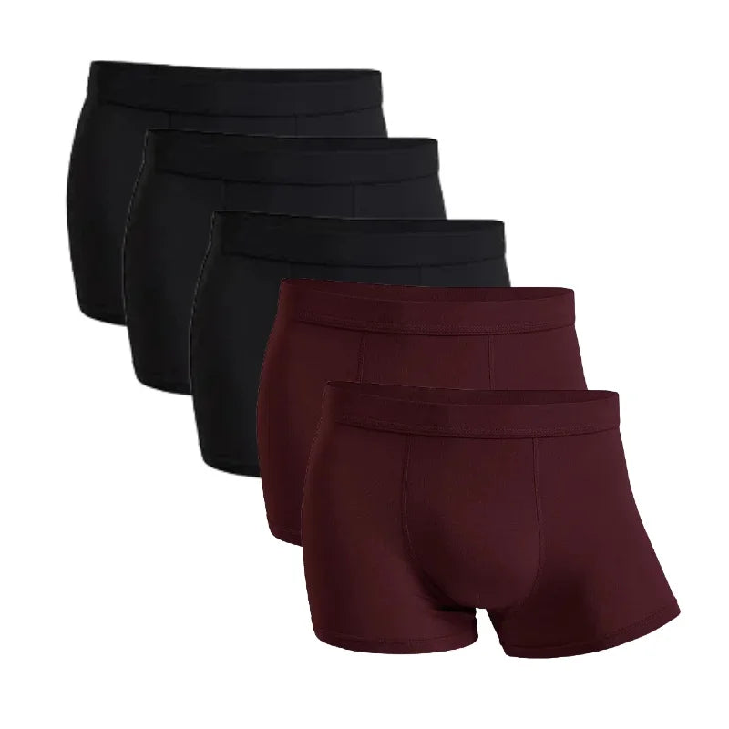 5 Packs Bamboo Boxers Man XL XXL XXXL XXXXL 5XL 6XL Plus Size Underwear Men Flat Feet Gym Shorts Panties Black Underpants Gifts