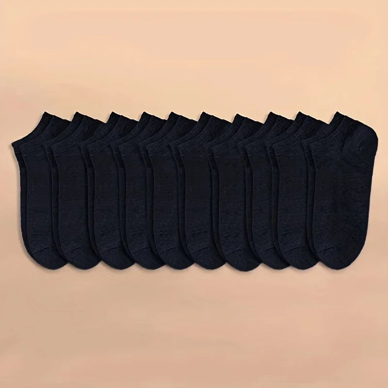 10 or 20 or 40 Pairs Unisex Solid Cotton Socks Men Women Low Cut Ankle Socks Bulk Black White Grey Socks Soft Lightweight