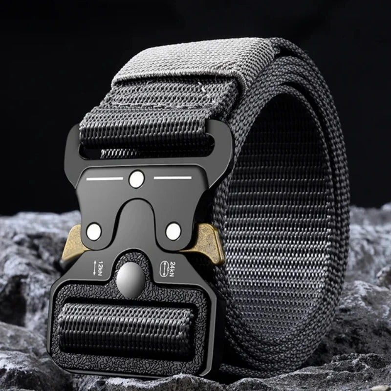 The New Men's 125cm Buckle Belt Nylon Braided Lightweight Breathable Daily Commuter Men's Belt