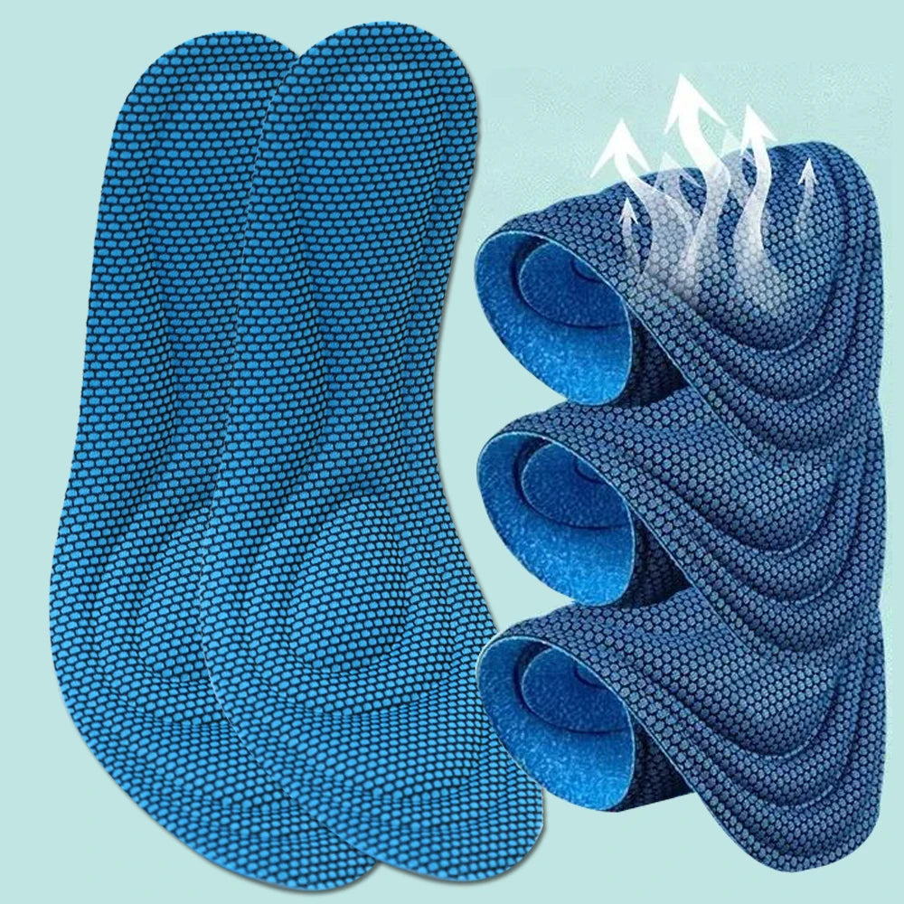 20pcs Memory Foam Orthopedic Insoles Shoes Men Women Nano Antibacterial Deodorization Insole Sweat Absorption Running Cushion