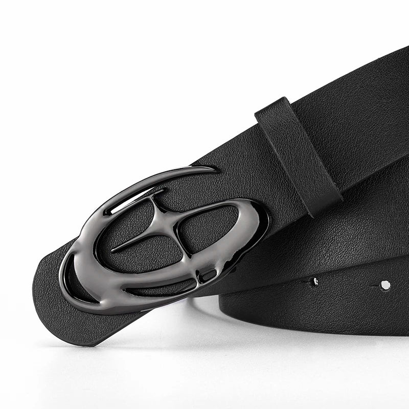 Men's Unique Design Smooth Buckle Belt Fashionable Trendy Casual Pants Accessories Simple Men's Birthday Gifts