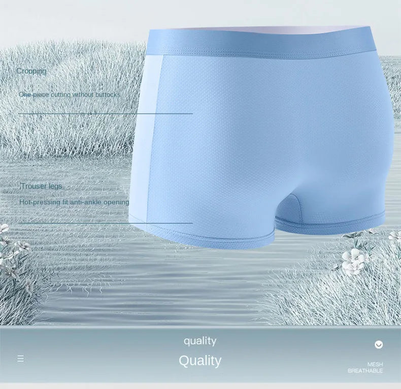 Men Boxers Men's Underwear 3A Antibacterial Underpants Ice Silk Men Boxer Shorts Breathable Elastic Male Panties Plus Size L-6XL