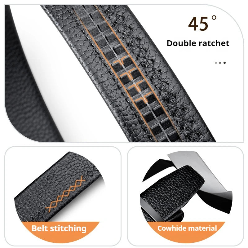 OYIFAN Men Belt Genuine Leather belt for men Alloy buckle ratchet belts Men Designer Belt Automatic belts 벨트
