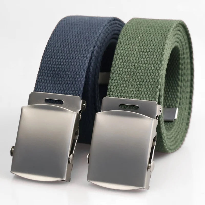 New Men's Canvas Belt Outdoor Wear-resistant Breathable Alloy Buckle Unisex Belt Youth Camouflage Sports waistband