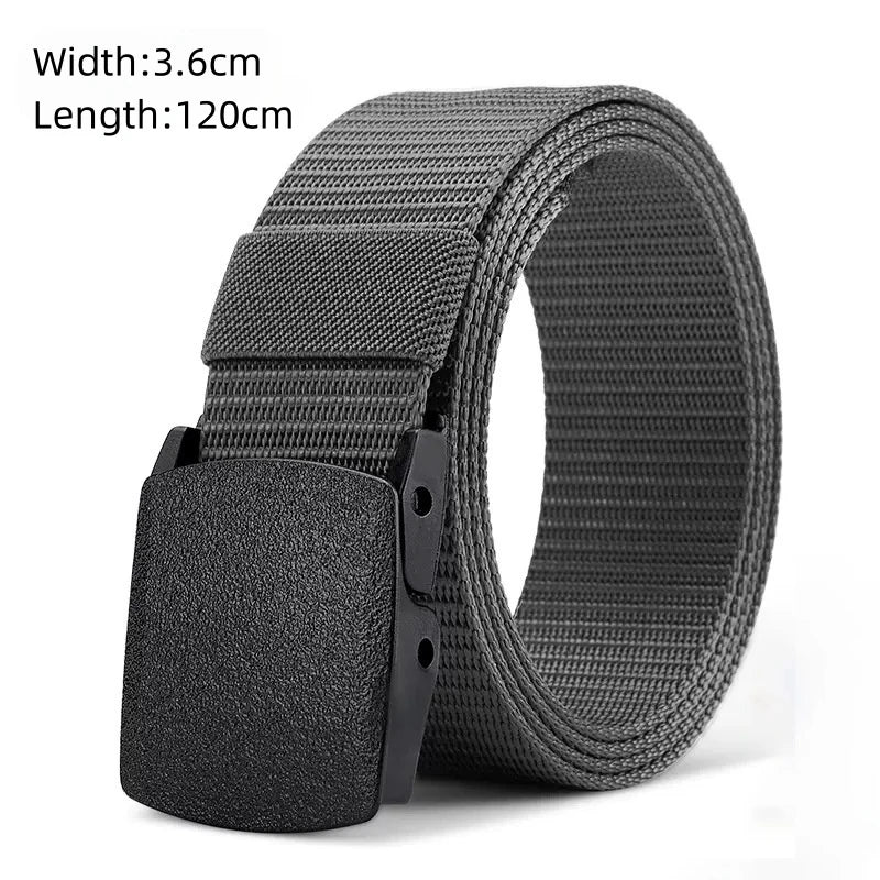 The New Men's 125cm Buckle Belt Nylon Braided Lightweight Breathable Daily Commuter Men's Belt