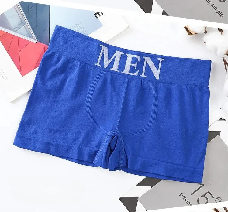 5Pcs/Lot Men's Boxers Underwear Breathable Panties Man Boxer Solid Underpants Comfortable Male Brand Shorts Black Blue Underwear