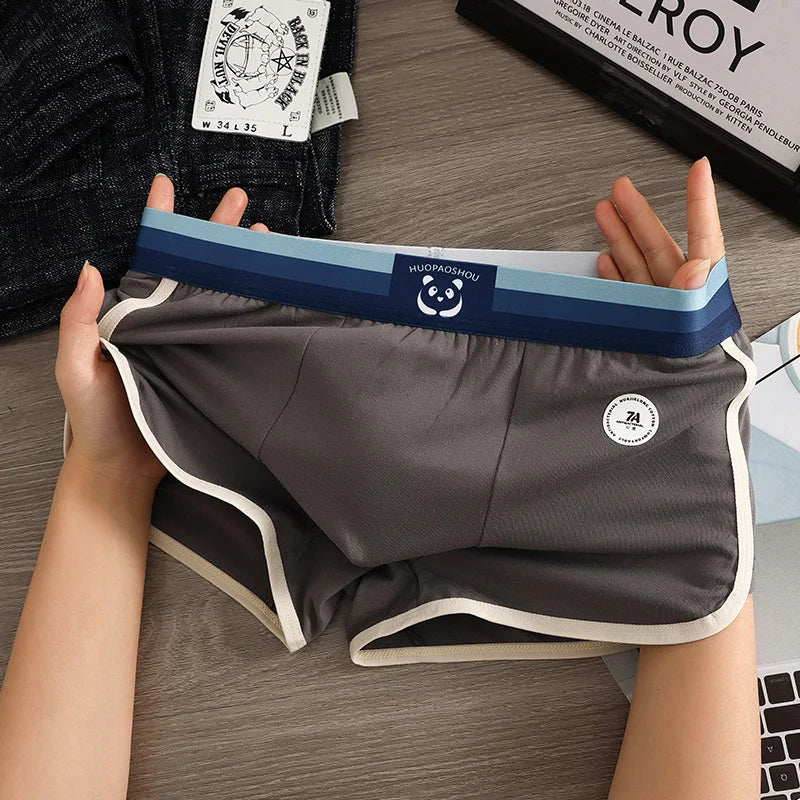 1/3 PCS/Pack 7A Antibacterial Big U Mesh Breathable Crotch Men's Panties 100% Cotton Trendy Underpants High Elastic Waist Boxers