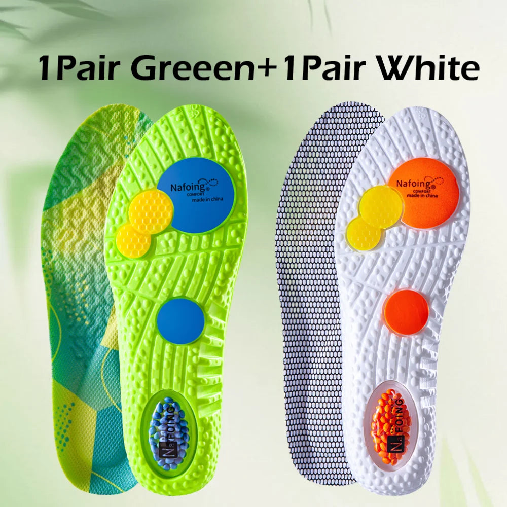 Sport Shock Absorption Insoles Green EVA Air Cushion Breathable Arch Support Orthopedic Shoes Pad Men Women Feet Care Insoles