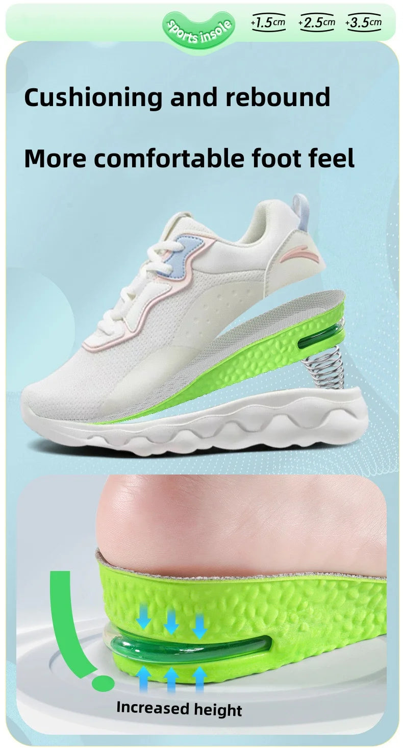 1Pair Air Cushion height increase insoles Breathable Sweat and Anti-Odour Insole Shock Absorbing Insole for Sports Shoes