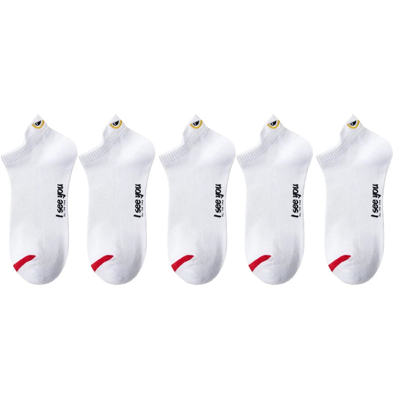 5/10 Pairs Man Short Socks Ankle Boat Socks Breathable Casual Athletic Socks Women Summer Thin Low-Cut Male Socks