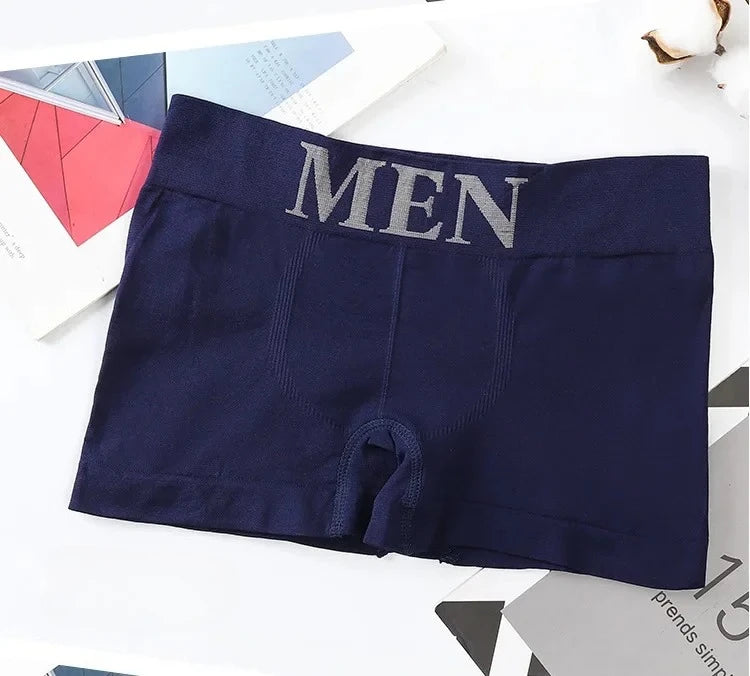 5Pcs/Lot Men's Boxers Underwear Breathable Panties Man Boxer Solid Underpants Comfortable Male Brand Shorts Black Blue Underwear