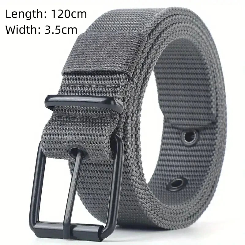 The New Men's 125cm Buckle Belt Nylon Braided Lightweight Breathable Daily Commuter Men's Belt