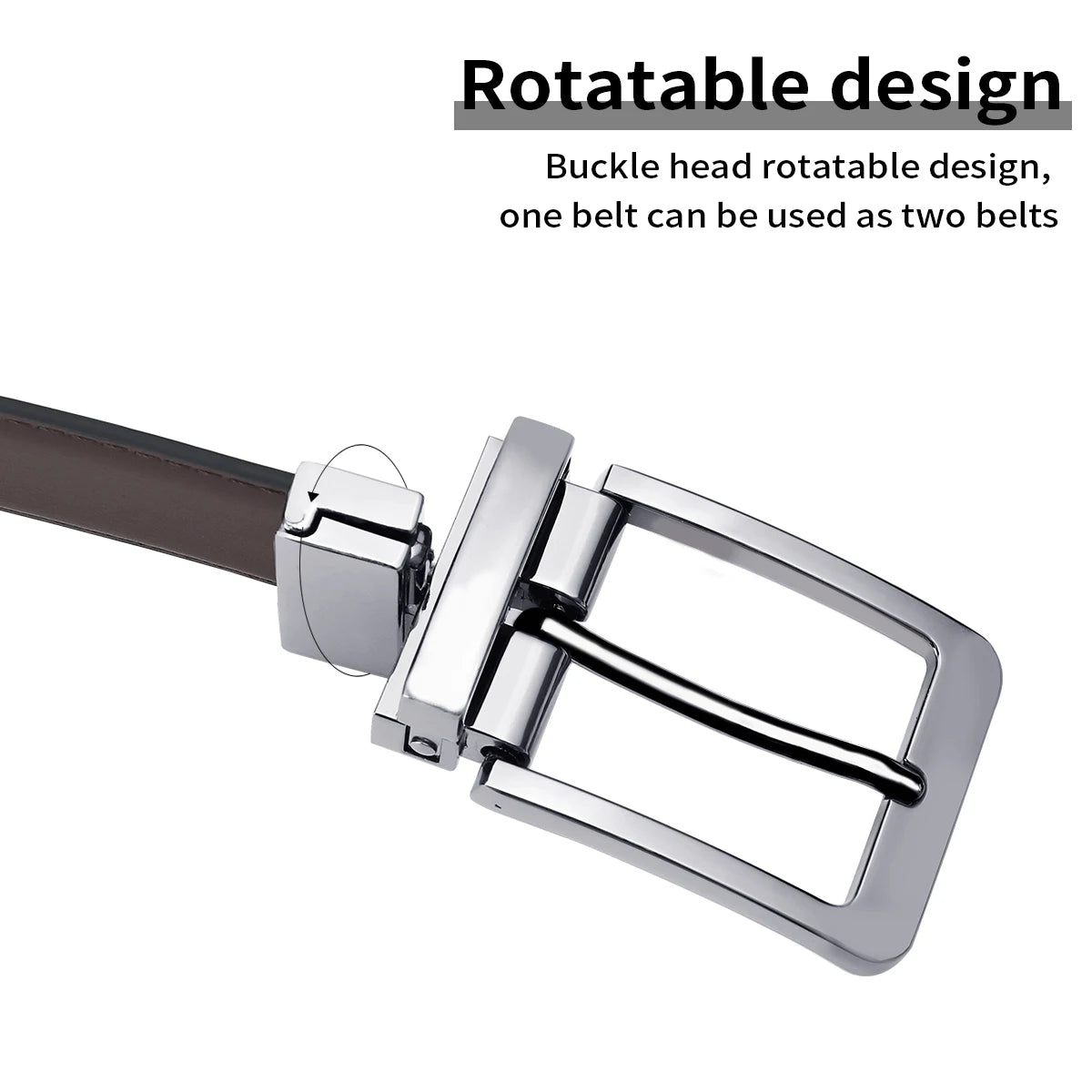 Belt, men's leather needle buckle double-sided cowhide belt, men's young people's business jeans belt, trendy youth