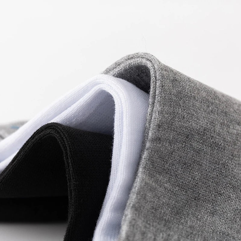 10 Pairs/Lot Men's Breathable Socks Solid Color Black White Business Casual Simple Versatile Sports Mesh Short Socks