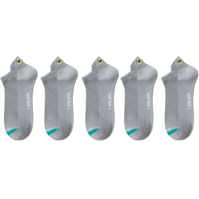 5/10 Pairs Man Short Socks Ankle Boat Socks Breathable Casual Athletic Socks Women Summer Thin Low-Cut Male Socks