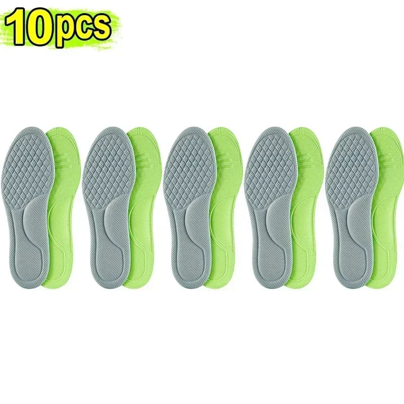 10pcs Unisex Memory Foam Orthopedic Insoles Deodorizing Insole Shoes Sports Absorbs Sweat Soft Antibacterial Shoe Accessories