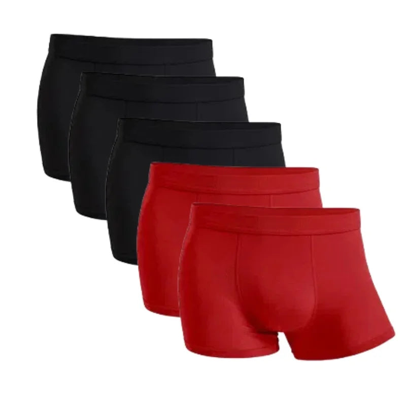 5 Packs Bamboo Boxers Man XL XXL XXXL XXXXL 5XL 6XL Plus Size Underwear Men Flat Feet Gym Shorts Panties Black Underpants Gifts