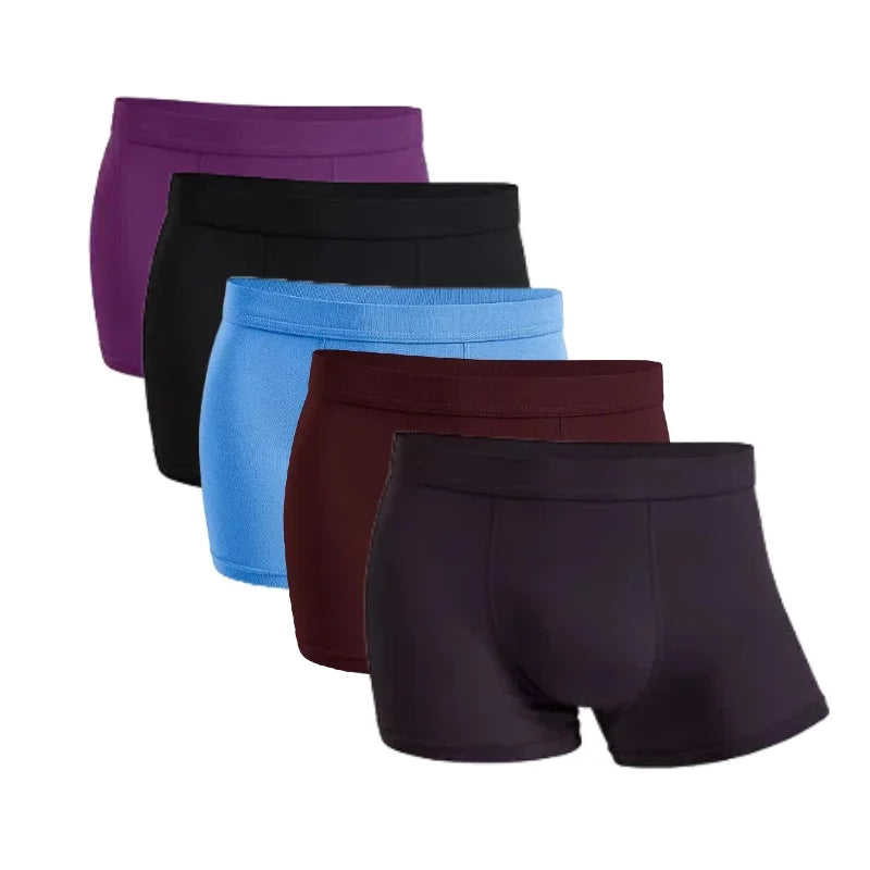 5 Packs Bamboo Boxers Man XL XXL XXXL XXXXL 5XL 6XL Plus Size Underwear Men Flat Feet Gym Shorts Panties Black Underpants Gifts