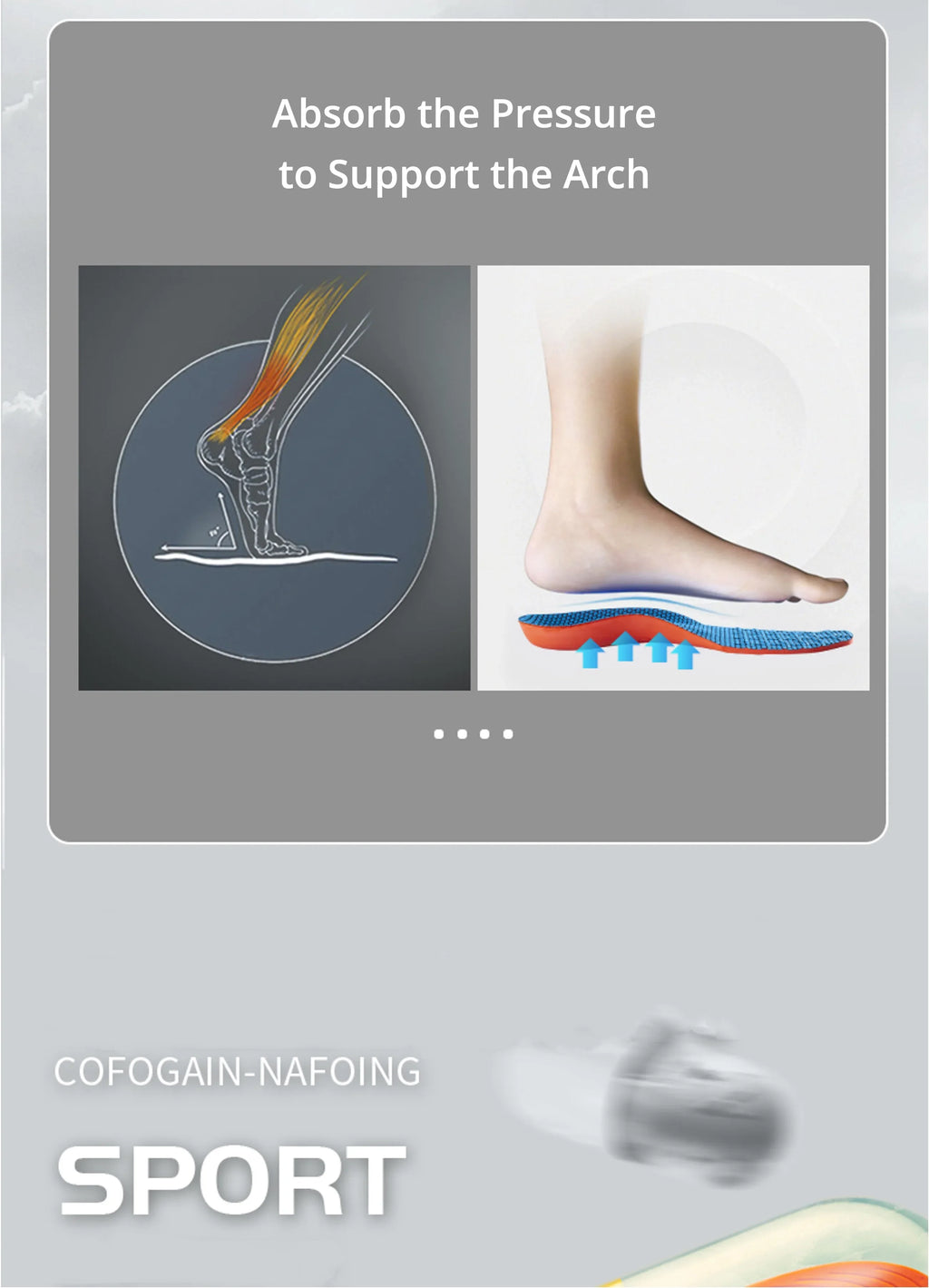 Orthopedic Sports Elasticity Insoles For Shoes Sole Unisex Technology Shock Absorption Breathable Running Insoles