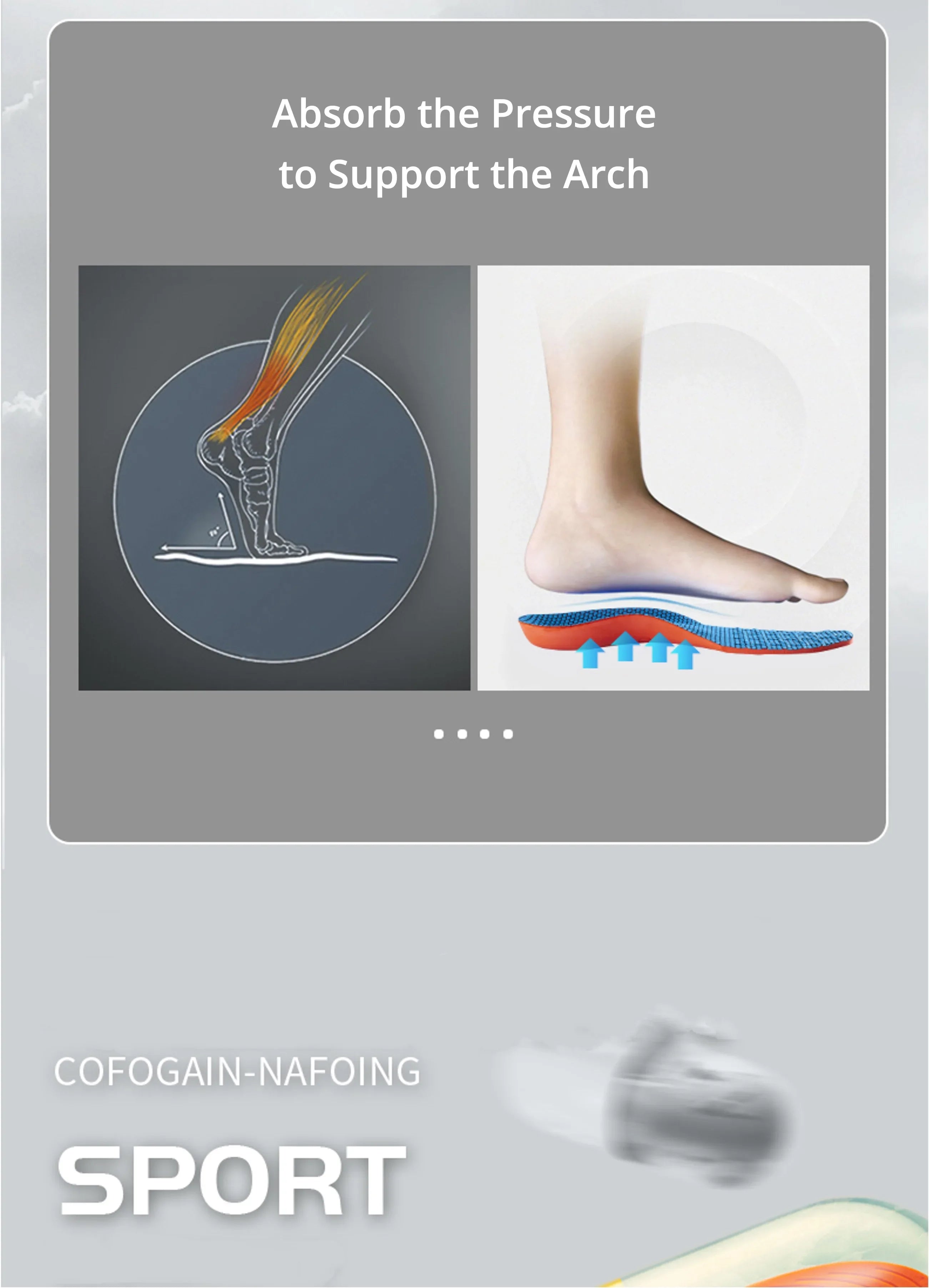 Orthopedic Sports Elasticity Insoles For Shoes Sole Unisex Technology Shock Absorption Breathable Running Insoles